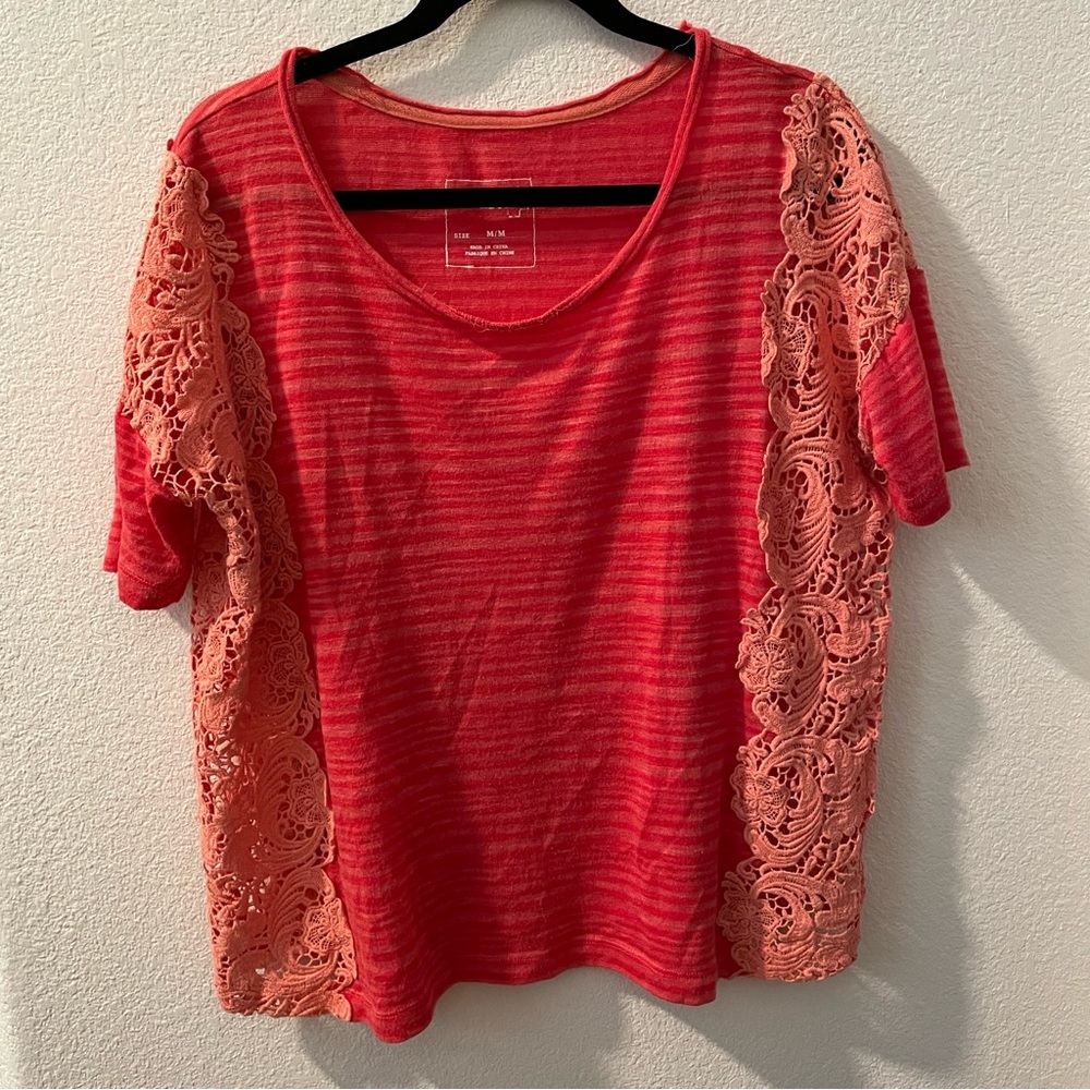 Free People Embroiled Shirt Drop Shoulder Feel